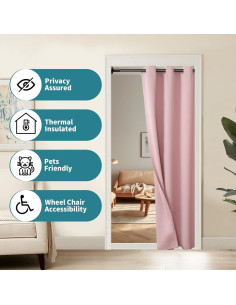 Cortina de Puerta BGment Rosa 34x80 cm Aislante Privacidad 2