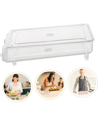 Caja Organizadora de Huevos Veemoon con Tapa Transparente 32.5x16.2cm