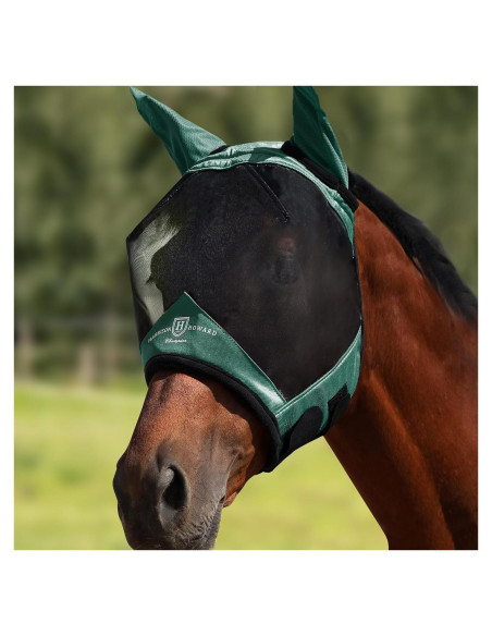 Máscara de Moscas para Caballo Harrison Howard XL Verde Cazador