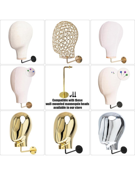 Soporte de Montaje en Pared CHADWICK para Cabeza de Peluca