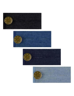 Extensores de Cintura Ajustables GERILKAI - 4 Piezas Mezclilla