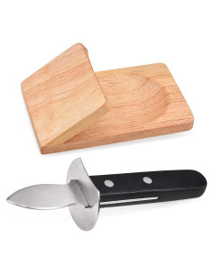 Juego de cuchillos para abrir ostras StnKitchExplor con soporte