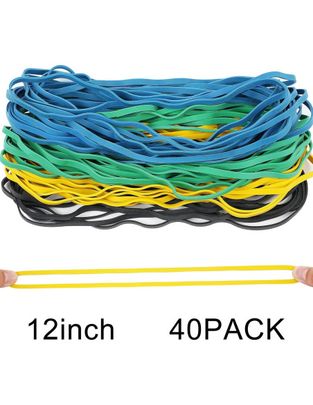 Bandas de Goma Grandes AMUU 30cm 40 Piezas Multicolor