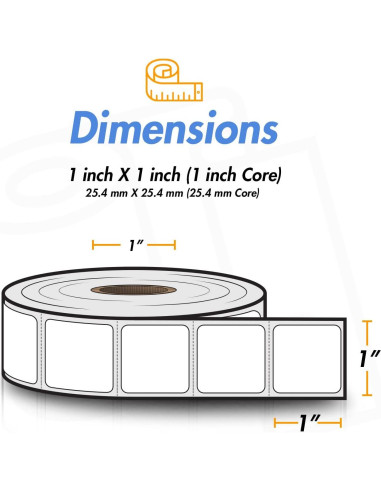 Etiqueta Térmica Directa 1x1" OfficeSmartLabels - 1 Rollo