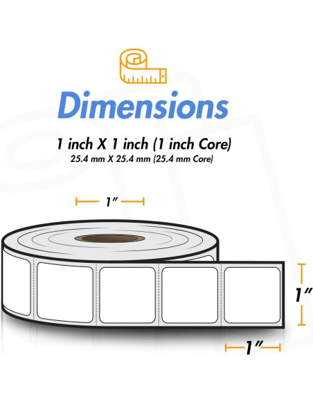 Etiqueta Térmica Directa 1x1" OfficeSmartLabels - 1 Rollo