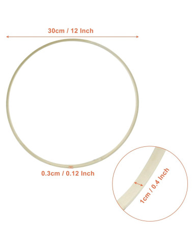 Hitefu 6 Aros Florales de Bambú 30 cm para Manualidades