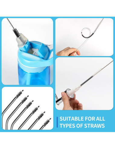 Cepillo Limpiador de Pajitas MR.SIGA 20 Piezas Acero Inoxidable