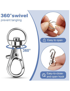 Kit de Llaveros Premium Logosophia 50 PCS - 25 Clips y Anillos 2