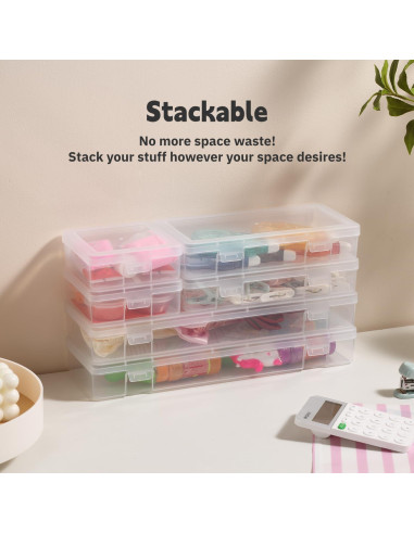 Cajas de Almacenamiento Apilables Novelinks 12 Pequeñas Transparentes