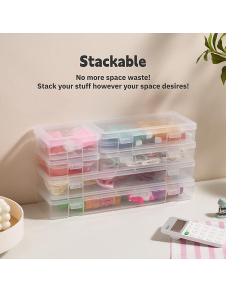 Cajas de Almacenamiento Apilables Novelinks 12 Pequeñas Transparentes
