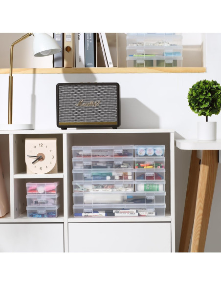 Cajas de Almacenamiento Apilables Novelinks 12 Pequeñas Transparentes
