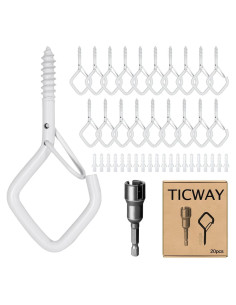 20 Ganchos de Techo Ticway para Plantas y Luces - 18.14 kg