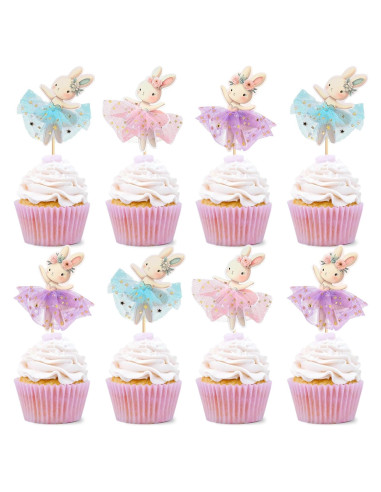 30 Adornos para Cupcakes de Pascua Giga Gud - Conejos y Huevos