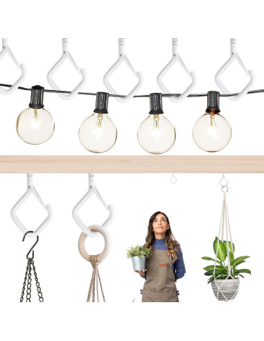 20 Ganchos de Techo Ticway para Plantas y Luces - 18.14 kg