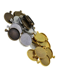 50 Piezas Bandeja Bezel Redonda 30mm para Colgantes