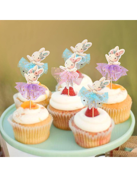 30 Adornos para Cupcakes de Pascua Giga Gud - Conejos y Huevos