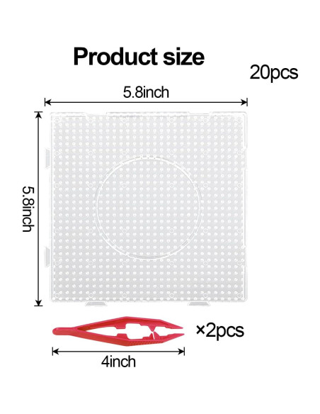 Juego de Tableros de Perlas de Fusión LOSYHU 20 Piezas 5mm
