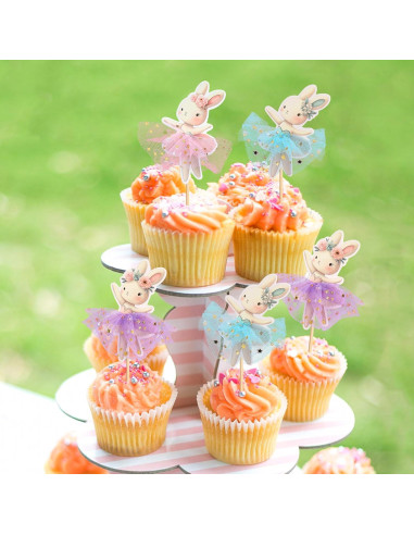 30 Adornos para Cupcakes de Pascua Giga Gud - Conejos y Huevos