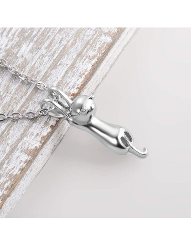 Collar de Urna de Cenizas YQSLIN para Gato - Acero Inoxidable