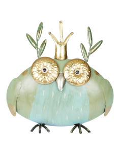 Estatua de Búho de Metal Alpine 20.32 cm para Jardín