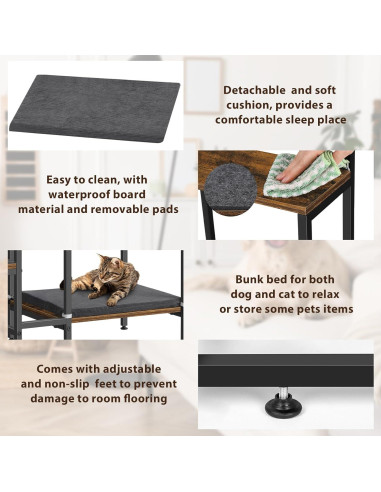 Escalera para Mascotas Smusei 4 Escalones 63 cm Antideslizante