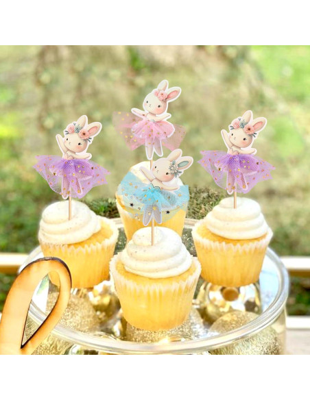 30 Adornos para Cupcakes de Pascua Giga Gud - Conejos y Huevos