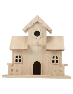 Casa de Pájaros de Madera Natural Balacoo 20x12.5cm DIY
