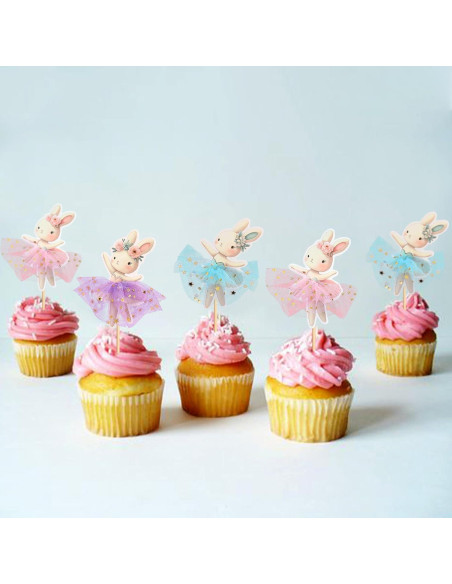 30 Adornos para Cupcakes de Pascua Giga Gud - Conejos y Huevos