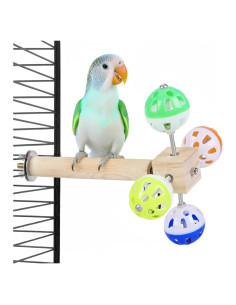 Juguete de Percha para Aves Cilinwan con Bolas Rotativas 20 cm