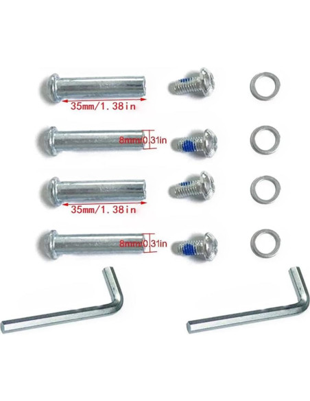 Ejes de Rueda de Patín 8mm GSHFIMESH 35mm con Herramientas