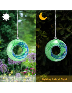 Comedero Colgante para Aves de Vidrio Yinns 20.32 cm Verde 2