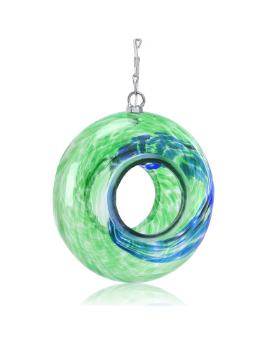 Comedero Colgante para Aves de Vidrio Yinns 20.32 cm Verde