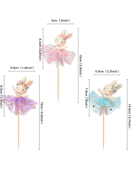 30 Adornos para Cupcakes de Pascua Giga Gud - Conejos y Huevos