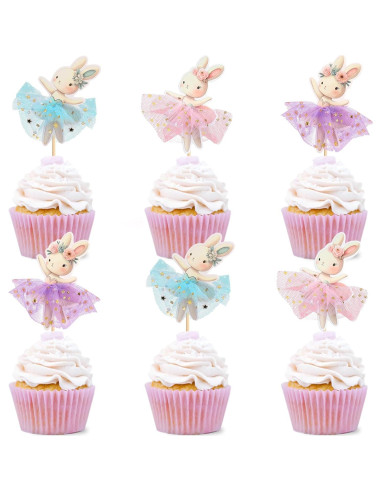 30 Adornos para Cupcakes de Pascua Giga Gud - Conejos y Huevos