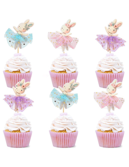 30 Adornos para Cupcakes de Pascua Giga Gud - Conejos y Huevos