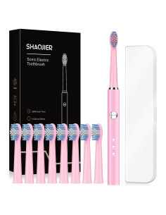 Cepillo de Dientes Eléctrico Sonic SHAOJIER Rosa Recargable USB