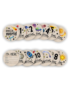 Círculos de Hitos para Bebés de Madera - 7 Pcs Astronauta