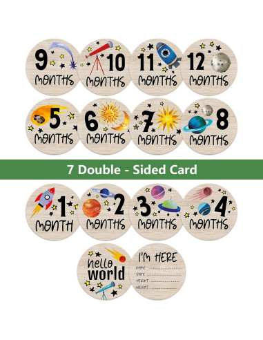 Círculos de Hitos para Bebés de Madera - 7 Pcs Astronauta