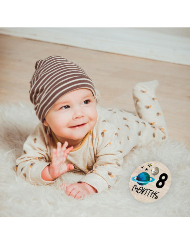 Círculos de Hitos para Bebés de Madera - 7 Pcs Astronauta