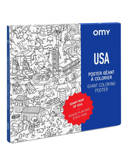 Póster para Colorear Gigante Omy - Mapa de EE. UU. 101.6x71.1cm Póster para Colorear Gigante Omy - Mapa de EE. UU. 101.6x71.1cm