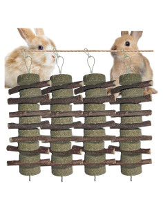 Juguetes de Masticar para Conejos Plaiavecu 4 Piezas Naturales