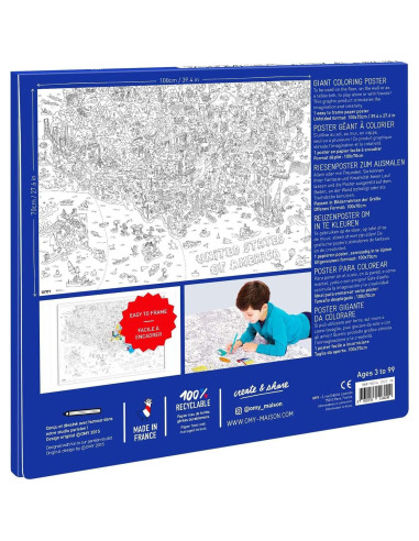 Póster para Colorear Gigante Omy - Mapa de EE. UU. 101.6x71.1cm