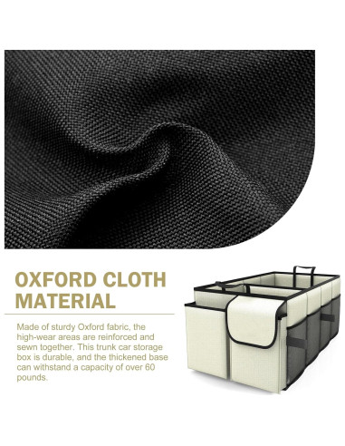 Organizador de Maletero de Coche Zikefest Plegable Beige 55.9x34cm