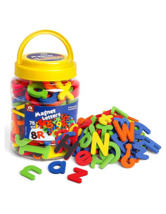 Coogam Letras y Números Magnéticos EVA 78 Piezas Colorido