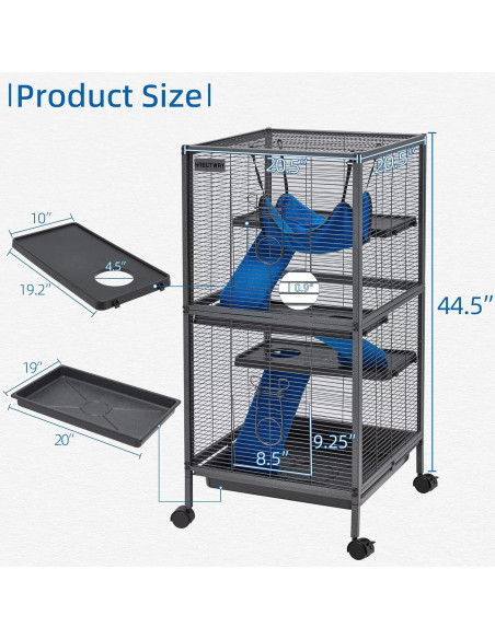 Jaula de Metal HABUTWAY 113.5 cm para Animales Pequeños