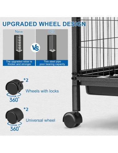 Jaula de Metal HABUTWAY 113.5 cm para Animales Pequeños