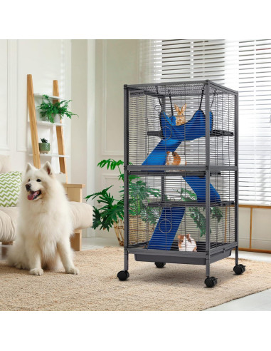 Jaula de Metal HABUTWAY 113.5 cm para Animales Pequeños