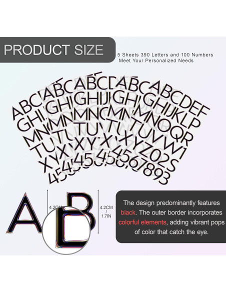 5 Letras de Transferencia de Hierro Dolmifapro Vinilo Negro