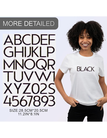 5 Letras de Transferencia de Hierro Dolmifapro Vinilo Negro