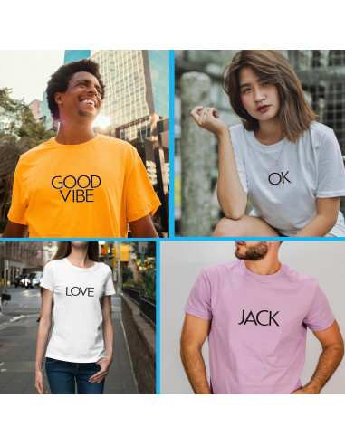 5 Letras de Transferencia de Hierro Dolmifapro Vinilo Negro